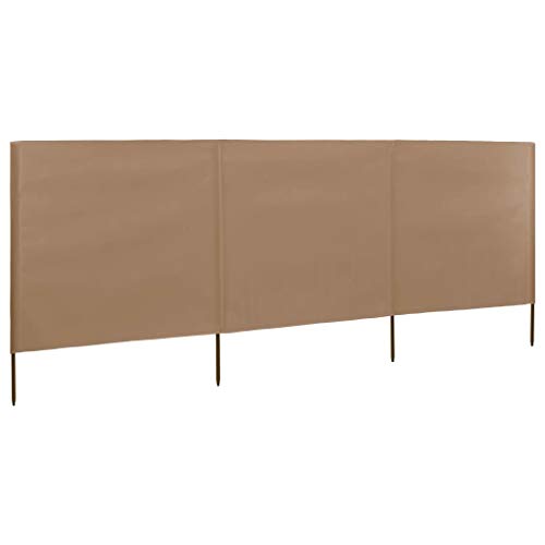 Higsose 3-Teiliger Faltbarer Windschutz 400x120 cm Strand Windschutz Hochwertigem Vliesstoff Langlebig Windschutz Sichtschutz Garten im Freien Camping Park Zum Schutz vor Wind Sand Taupe von Higsose