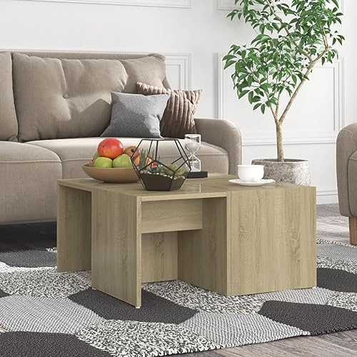 Higsose Couchtische 33x33x33 cm Couchtisch Couchtidch Cautschtisch Coutchtisch Holz Kauchtish Stubentisch Wohnzimmertisch Klein Sonoma Eiche von Higsose