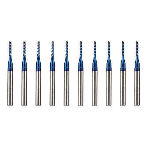 10 Stück Schaftfräser Satz Hartmetallfräser Blue Corn Cutter CNC PCB Gravur Fräswerkzeug(1.4mm) von Hililand