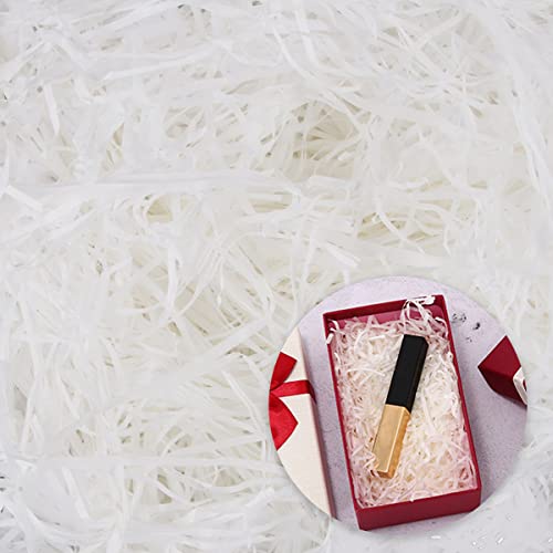 Geschreddertes Papier Füllmaterial, Hillylolly Geschreddertes Papier für Geschenkbox Weiß, 200g Papier Füllmaterial Geschenk, Füllpapier für Geschenke DIY Geschenkkorb Geschenkbox Geschenktüten (Weiß) von Hillylolly