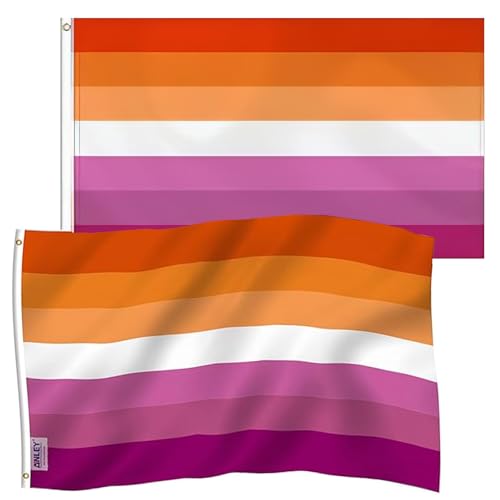 Lgbtq Flagge Hillylolly 2 Stück kräftige Farben Lesbian Flag, 90X150cm Lesbian Flagge zum aufhängen, groß lesbische Pride Flag mit 2 Ösen für Garten, Balkon, Zimmer, Drinnen und Draußen, Pride Month von Hillylolly