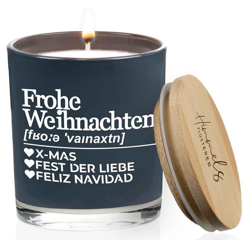 Himmelsflüsterer Duftkerze im Glas Weihnachtsgeschenk Handgemacht 100% Sojawachs (200 g Wachs 50h Brenndauer Kerze, Geschenkidee Geburtstag), weißes Wachs Vanille Duft von Himmelsflüsterer