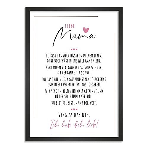 Himmelsflüsterer - Kunstdruck-Poster Nr. 5 "Poesie | Mama Geschenk | Wandbilder Wohnzimmer | Geschenke für Mama Geburtstag | Wanddeko Deko Wohnzimmer | DIN A5 (mit Rahmen) von Himmelsflüsterer