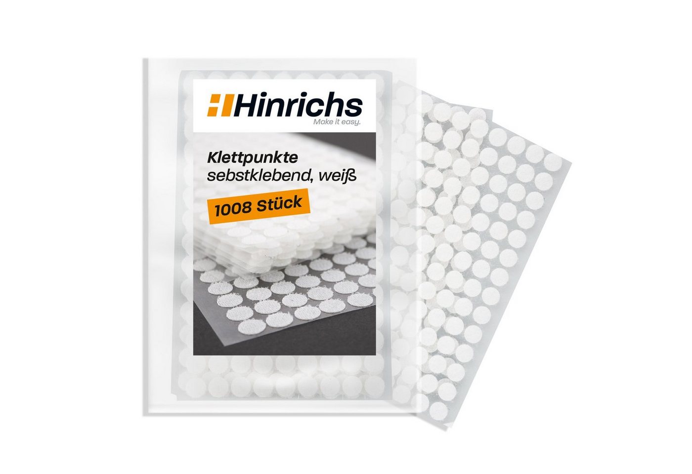 Klettband Klettpunkte Weiß, Hinrichs, Werkstatt, Haushalt, Büro, (Set), Selbstklebend 10mm von Hinrichs