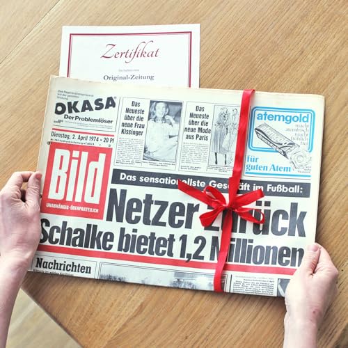 Geschenkidee zum 70. Geburtstag: Zeitung vom Tag der Geburt - historische Zeitung + Zertifikat von Historia