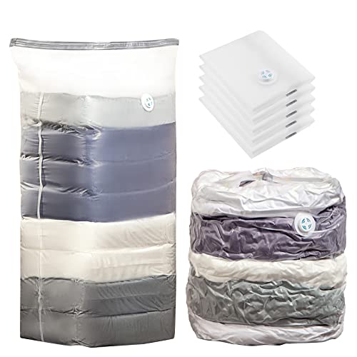 5 Pack Vakuumbeutel für Kleidung, Platzsparende Kompressionsbeutel für Kleidung, Bettdecken, Kissen und mehr - Wasserdicht und staubgeschützt von Hivexagon