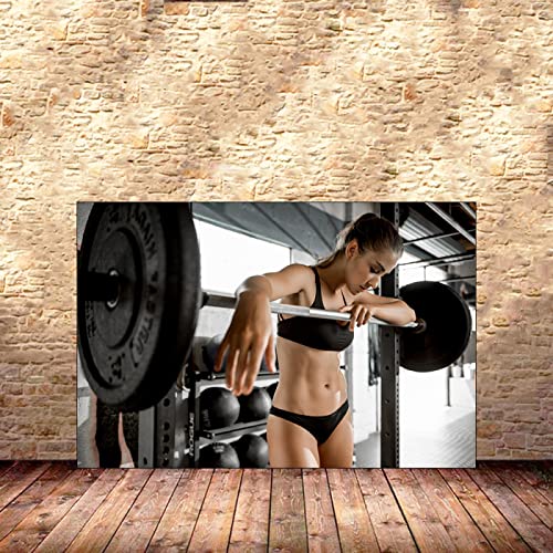 Frauen Training Poster Haus Gym Deko Sexy Muskel Frauen Bodybuilding Poster Mädchen üben motivierende Zitat Gemäldedrucke Inspirierende Wand Bilder für Mädchen Fitnessstudio Gym Poster 0322311 von Hnyjyfa