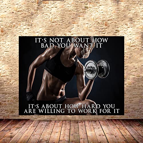 Frauen-Workout-Poster Bodybuilding-Poster Sexy Frau Poster Fitness Motivationszitat Wanddeko Schlafzimmer Home Gym Deko Poster Muscle Mädchen Power Poster 0209124 von Hnyjyfa