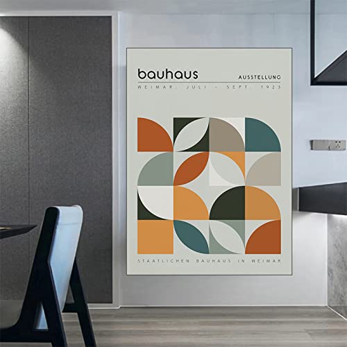 Hnyjyfa Abstrakte Linien Geometrie Wand Bilder Bauhaus Poster Museum Bild Modernes 1923 Ausstellungsposter Minimalistisches Gemäldewerk Deko Nordische Kunstdrucke 0221340,50x70cm/Ungerahmt von Hnyjyfa