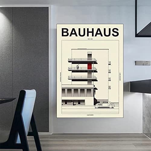 Bauhaus Poster Abstrakte Linien Geometrie Wand Bilder Modernes Bauhaus 1923 Ausstellungs Poster Boho Vintage Bauhaus Design Kunstdrucke Galerie minimalistisches Artwork Dekor 0223360 von Hnyjyfa