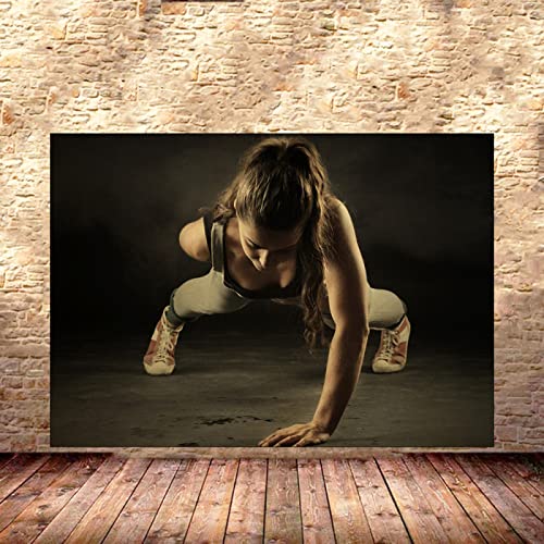 Hnyjyfa Muscle-Girl-Power-Plakat Bodybuilding-Poster Fitness Motivation Zitat Wand Gemäldedrucke Sexy Frau Poster Frau Workout Poster Schlafzimmer Home Gym Deko Poster 0209057 von Hnyjyfa