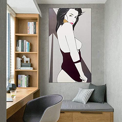 Hnyjyfa Patrick Nagel Frau Malerei Mode Cool Girl Pop Art Poster Vintage Illustration Wandkunstdrucke Sexy Elegante Frau Poster Modernes Zimmer Schlafzimmer Dekor 0125342 von Hnyjyfa