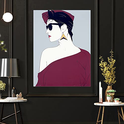 Mode-cooles Mädchen-Pop-Art-Plakat Patrick Nagel Frau Malerei Vintage Illustration Wand Kunstdrucke Sexy Elegante Frau Poster Moderne Zimmer Schlafzimmer Dekor 0125198 von Hnyjyfa