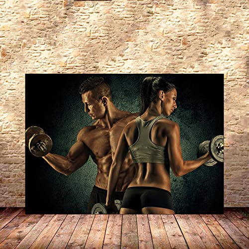 Muscle-Girl-Power-Plakat Bodybuilding-Poster Fitness Motivation Zitat Wand Gemäldedrucke Sexy Frau Poster Frau Workout Poster Schlafzimmer Home Gym Deko Poster 0209155 von Hnyjyfa