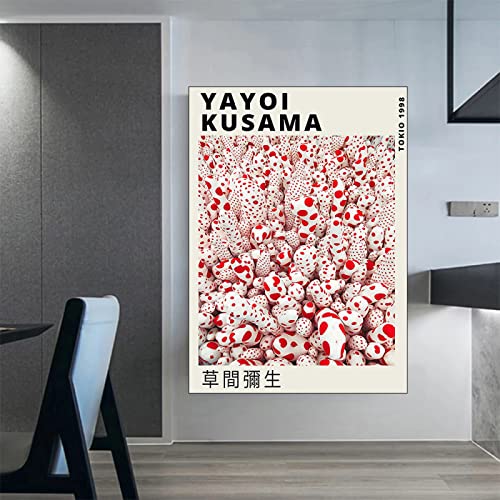 Yayoi Kusama Ausstellungs poster Polka Dot Queen Gemälde Prints Japan Obsessive Artist Gemälde Painting Abstrakte Wand Bilder Infinity Nets Poster Moderne Gemäldewerke Wohnzimmer Deko 0228396 von Hnyjyfa