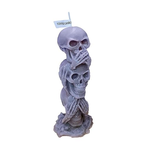 Halloween Skelett Skelettkerzen, Kürbis Kerze, Duftkerzen Form Kerzen, Kerze Handgemachte, Vintage Manor Gothic-Dekoration für Zuhause (Grau) von HoGeGe
