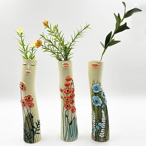 Harz Vase, Lustige Vasen Elegante und Anmutige Frauenkörperform, Modern Vasen, Körpervase Deko Vase, Kreative Harz Vase Weibliche Form Vase, Skulptur Vase Dekorativ, Vase körper Aesthetic (3PC) von HoGeGe