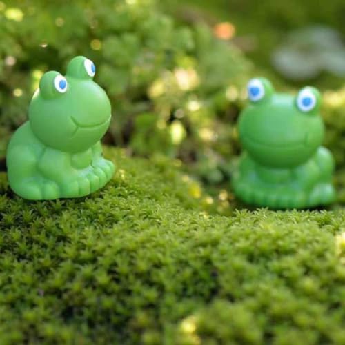 HoGeGe 100PCS Mini Frosch Figurenharz, Grüne Frosch -Miniaturfiguren, Grüne Frosch-Figuren, Feengarten, Miniatur-Moos-Landschaft, DIY-Terrarium, Kunsthandwerk, Ornament-Zubehör für Heimdekoration von HoGeGe
