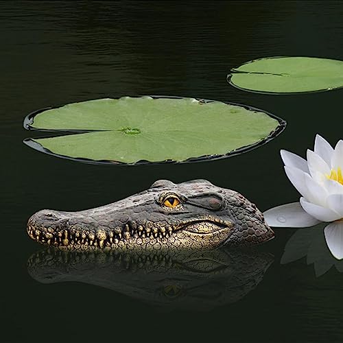 Outdoor-Gartenteich-Alligator, Schwimmendes Krokodilharz, Simulations-Ornament für Raubfischkontrolle, Ente, Gartendekoration,Teiche Deko Set, Schwimmende Dekor (A) von HoGeGe