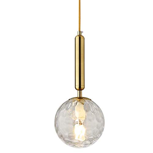 Hobaca E14 Wellenlicht Glas Modern Gold nordisch Pendelleuchten Wohnkultur Glaskugellampe Hängelampe zum Wohnzimmer Esszimmer Küchenbeleuchtung Inselbeleuchtung von Hobaca