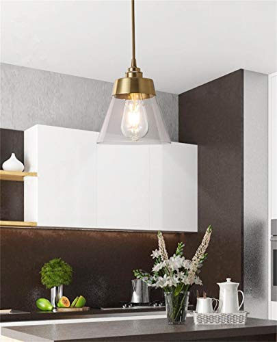 Hobaca E27 Gold Kupfer Modern Nordisches Glas Pendelleuchte Hängelampenschirm Leuchten zum Küche Insel Esszimmer Lichter Hanglampe von Hobaca