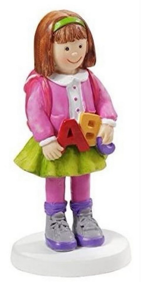HobbyFun Dekofigur Mädchen mit Schulranzen und ABC, 8,5cm von HobbyFun