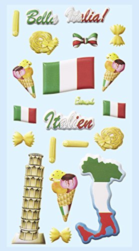 Softy-Sticker, Italien, Schiefer Turm von Pisa,Eis, Italienische Fahne von Hobbyfun