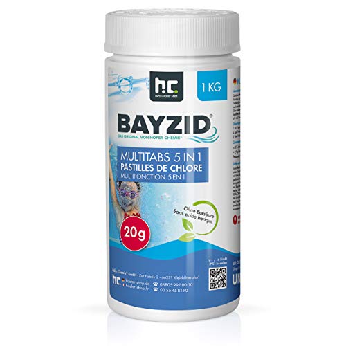 12 x 1 kg BAYZID® Chlor Multitabs 20g für Pool & Spa zur Poolpflege - HOCHWIRKSAM von Höfer Chemie