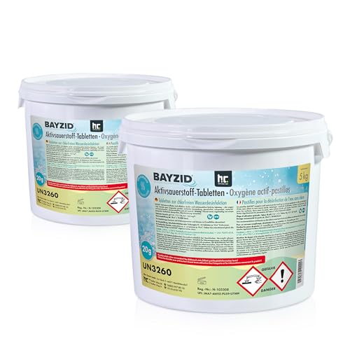 2 x 5 kg BAYZID® Aktivsauerstoff Tabletten 20g für Pools - Schwimmbadpflege ohne Chlor chlorfrei von Höfer Chemie