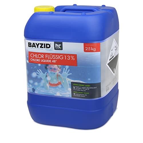 4 x 25 kg Bayzid Chlor flüssig - mit 13 bis 15% Aktivchlorgehalt - Wasserdesinfektion für Pools von Höfer Chemie