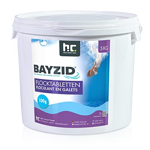 Höfer Chemie 4 x 5 kg BAYZID Pool Flockungsmittel Tabletten Flocktabletten - einfache Anwendung gegen Trübungen + kristallklares Poolwasser von Höfer Chemie