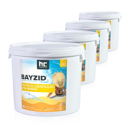 Höfer Chemie 4 x 5 kg pH Plus Granulat BAYZID (pH-Heber) sorgt für eine schnelle und zuverlässige Anhebung des pH-Werts in Pool und Schwimmbad von Höfer Chemie
