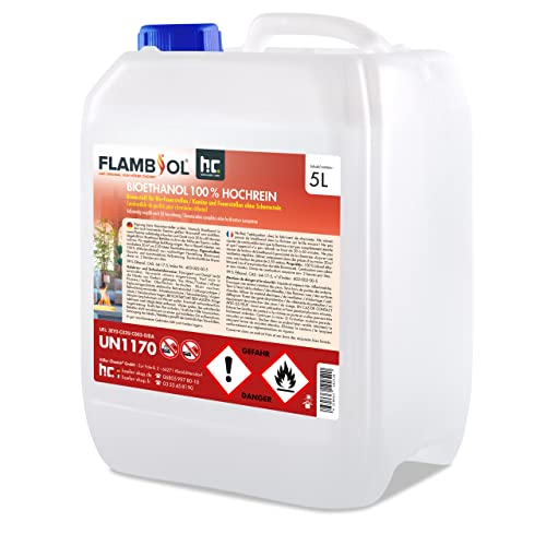 Höfer Chemie 5 L FLAMBIOL® Bioethanol 99,9% Premium für Ethanol Kamin, Ethanol Feuerstelle, Tischfeuer & Kamin von Höfer Chemie