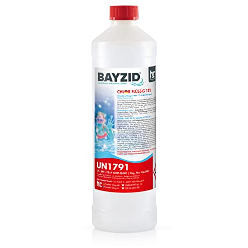 BAYZID ® 1 kg Chlor flüssig in handlicher Flasche - wirkt schnell und zuverlässig für Pool & Schwimmbad von Höfer Chemie