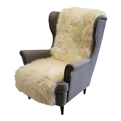Hollert Lammfell Sesselauflage 160 x 50 cm Champagner Sitzauflage Couch Unterbett Merino Fellauflage von Hollert