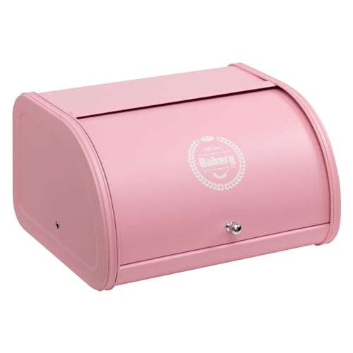 Brotboxen mit Edelstahlgehäuse Metall-Aufbewahrungsbehälter,Pink von HollyHOME