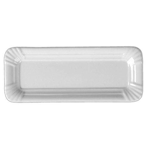 Holst Porzellan SL 006 Rechteckplatte 20 x 8 cm Pappoptik Snack Line, weiß, 20 x 8 x 1.5 cm, 6 Einheiten, Platte Pappoptik von Holst Porzellan