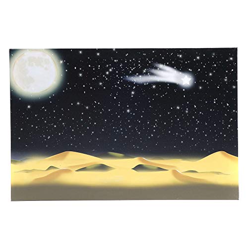 Holyart Hintergrund für DIY-Krippe leuchtender Mond und Sternenhimmel LEDs 40x60 cm von Holyart