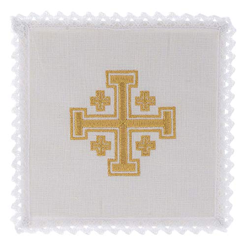 Holyart Kelchwäsche aus Leinen Jerusalem Kreuz von Holyart