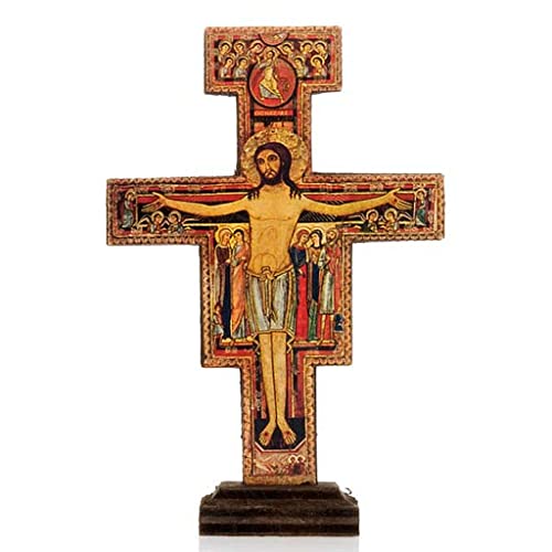 Kruzifix von San Damiano Holz, 15 cm (5.91 inc.) von Holyart