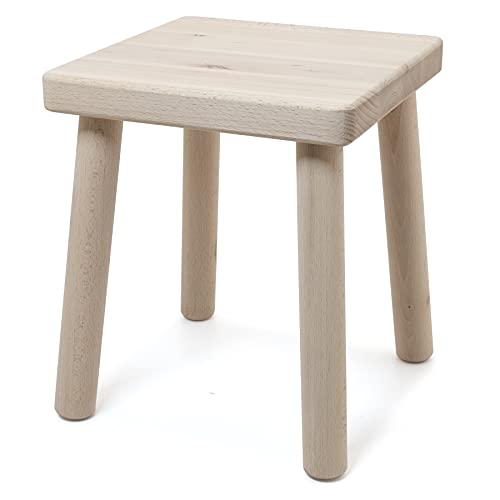 HolzFee Kinderhocker Kinderstuhl Hocker Holz Massive Qualität 25 x 25 x 30 cm Buche naturbelassen von HolzFee