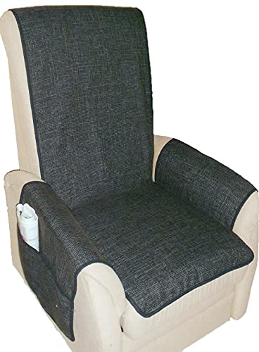 Holzdrehteile Sesselschoner Sesselauflage Sesselbezug Schoner Überwurf Auflage Graphit von Holzdrehteile