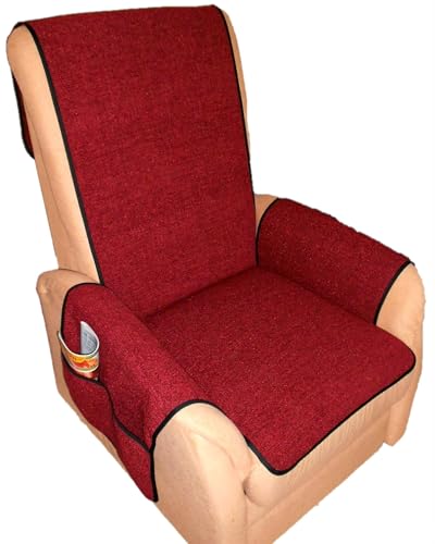Holzdrehteile Sesselschoner Sesselauflage Sesselbezug Schoner Überwurf Auflage rot von Holzdrehteile