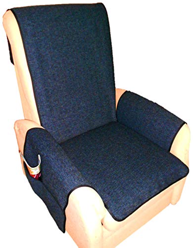 Holzdrehteile Sesselschoner Sesselauflage Sesselbezug Schoner Überwurf Auflage stahlblau von Holzdrehteile