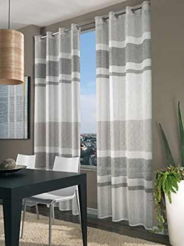 Home Collection fas114 Vorhang Stirnband 290x140x290 cm grau von Home Collection