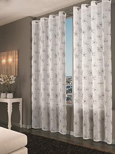 Home Collection GIG135 Vorhang Lilie, Polyester, Taupe, 280x140x280 cm von Home Collection