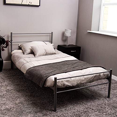 Vida Designs Dorset Einzelbett, 91 cm, silberfarben, Metall, Silber, Single 3ft - No Mattress von Vida Designs