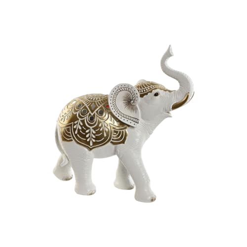 Home ESPRIT Dekorative Figur, Weiß, Gold, Elefant, 31 x 12 x 31 cm von Home ESPRIT