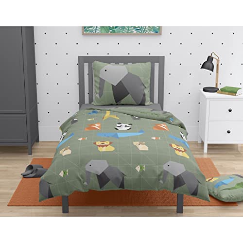 Home Linge Passion Bettwäsche-Set für Kinder, 100 % Baumwolle, 140 x 200 cm, Grün von Home Linge Passion