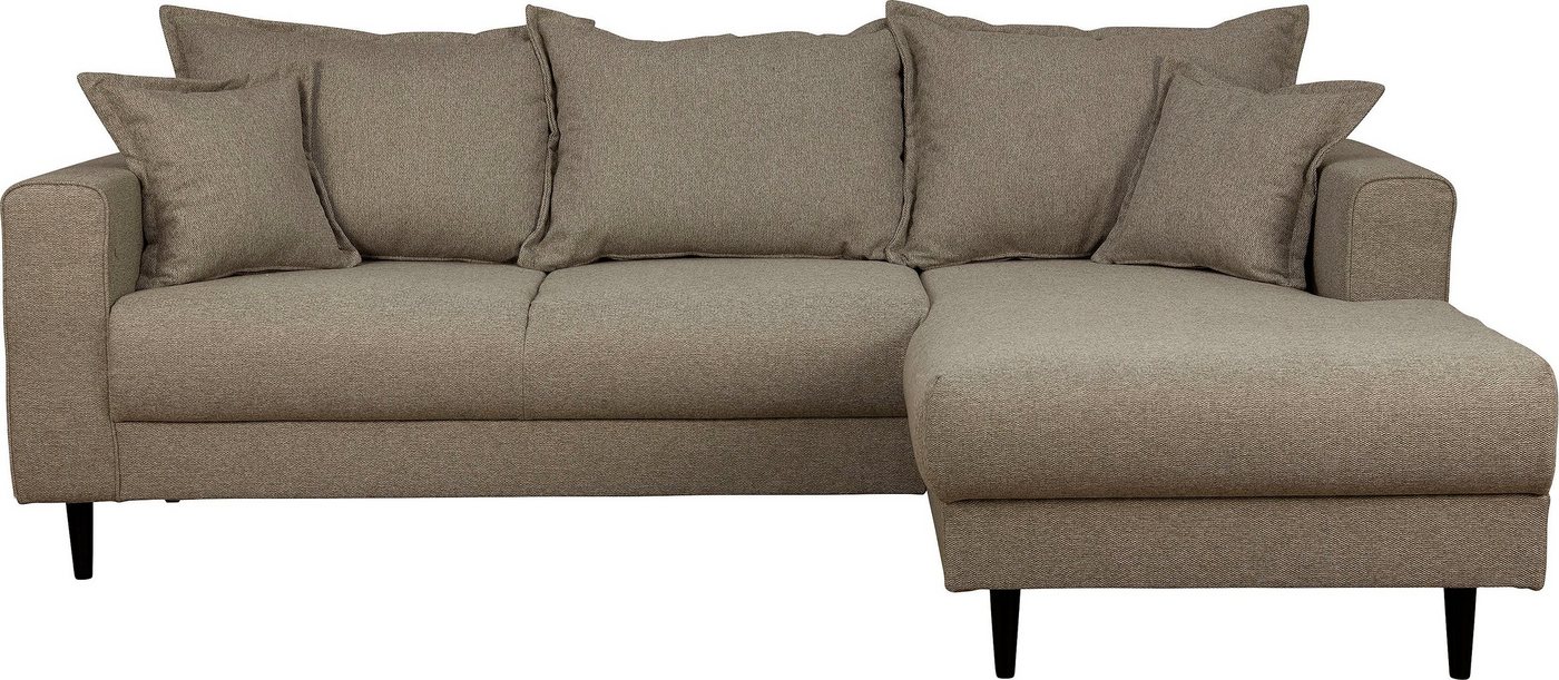 Home affaire Ecksofa VEYRAS L-Form, hoher Sitzkomfort, incl. 2 Zierkissen mit Keder, B/T/H: 230/150/76 cm von Home affaire